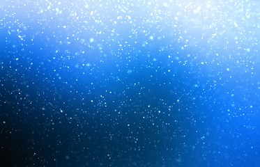 Snowfall blue dark background. Magical low light and wave shade blurred pattern. Night sky winter secret illustration. Soft abstract texture