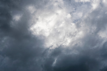 Dark clouds burst before the rain