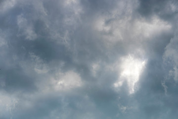 Dark clouds burst before the rain