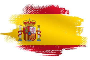 Malowana flaga Hiszpanii na białym tle - 298214157