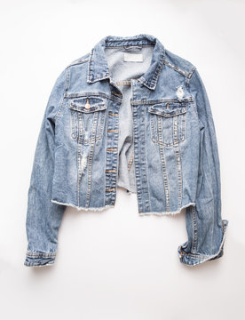 LWTWL0005548 Blue Denim Jacket Isolated