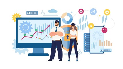 Financial Data Protection Flat Vector Concept