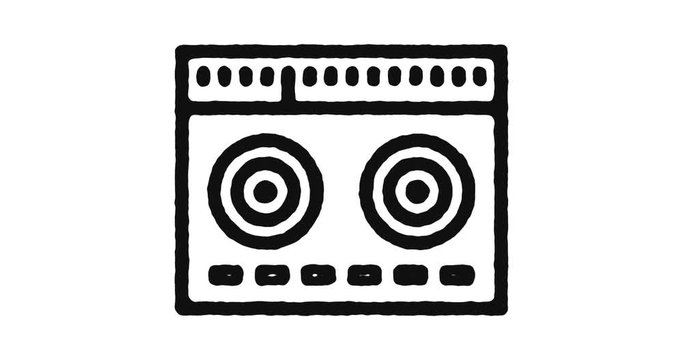 Web development outline icon animation footage/video. Hand drawn like symbol animated with motion graphic, can be used as loop item, has alpha channel and it's at 4K video resolution.