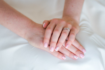 Engagement ring on a bride's hand