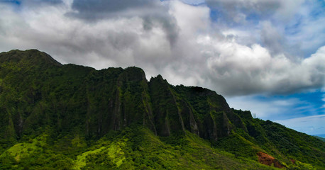 Heavy Clouds Over Hawaiian Mountain
