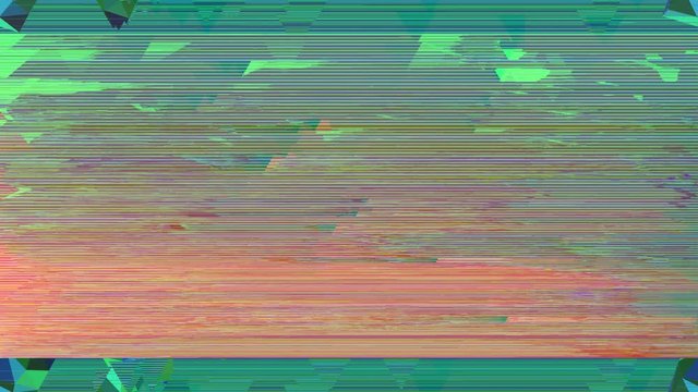 Damaged pixels, glitch screen, gradient colors interferences, loop, with sound
