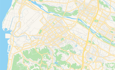 Fototapeta na wymiar Printable street map of Hsinchu, Taiwan