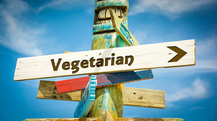 Street Sign to Vegetarian