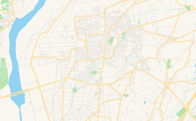 Fototapeta na wymiar Printable street map of Pingtung, Taiwan