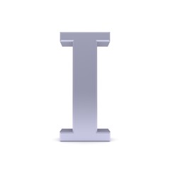 I letter silver 3d sign