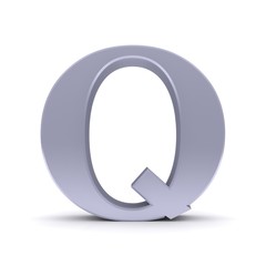 Q letter silver 3d sign