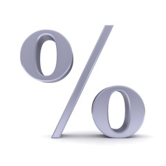 percent percentage sign symbol interest rate icon silver 3d