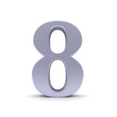 8 eight number silver 3d