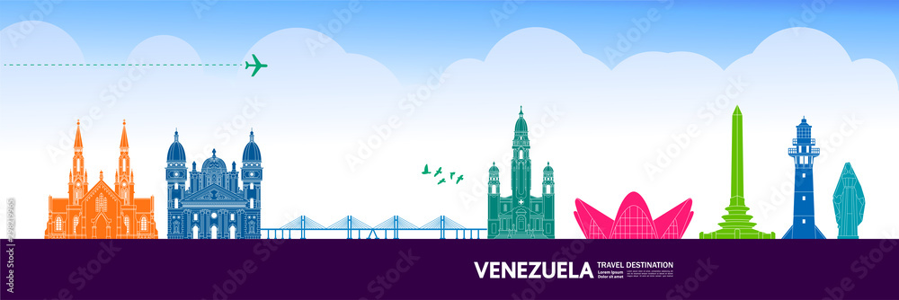 Wall mural venezuela travel destination grand vector illustration.