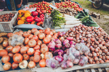 Onions and spices In the fresh market