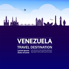 Obraz premium Venezuela travel destination grand vector illustration.