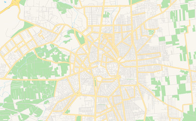 Fototapeta na wymiar Printable street map of Homs, Syria