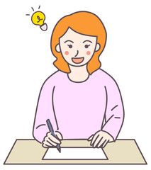 女性　ひらめく
