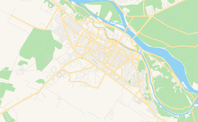 Printable street map of Deir ez-Zor, Syria