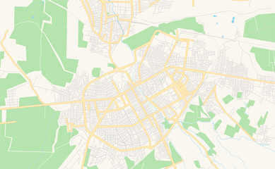 Fototapeta premium Printable street map of Qamishli, Syria
