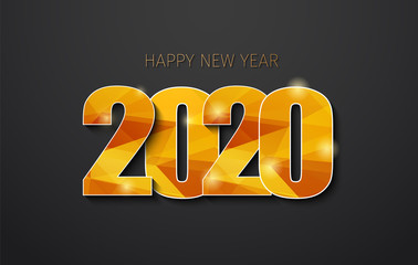 Happy New Year 2020 with golden polygonal numbers.