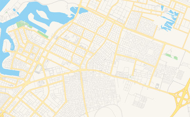 Printable street map of Ajman  , United Arab Emirates