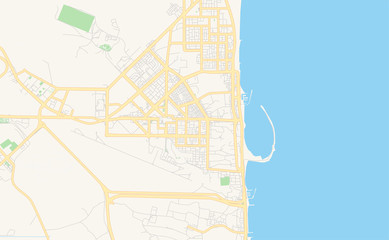 Printable street map of Reef Al Fujairah City, United Arab Emirates