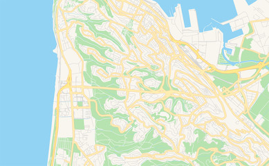 Printable street map of Haifa, Israel