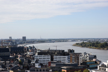 View on landscape city from Antwerp Arts Museum