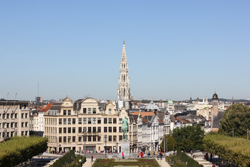 Fototapeta na wymiar Mont des Arts in Brussels view from the road