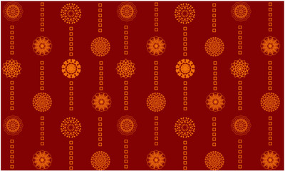 Red and gold snowflake seamless pattern