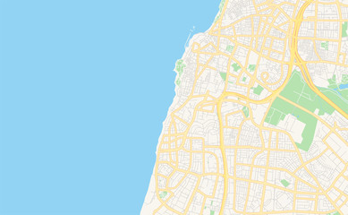 Fototapeta premium Printable street map of Bat Yam, Israel