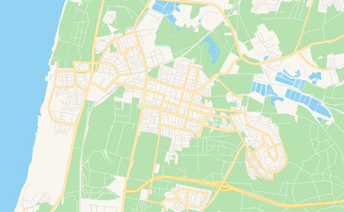 Printable street map of Hadera, Israel