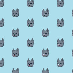 Vector pattern with bats on pastel background..