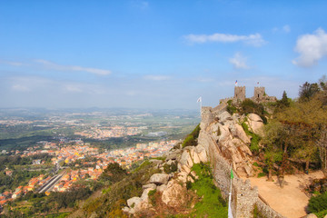 Fototapeta na wymiar beautiful panorama of Castelo Dos Mouros, Sintra, Portugal