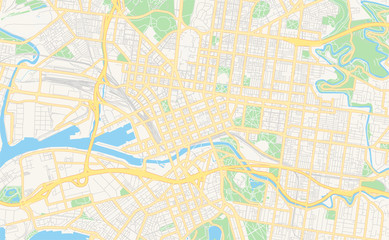 Obraz premium Printable street map of Melbourne, Australia