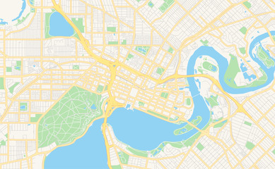 Fototapeta premium Printable street map of Perth, Australia
