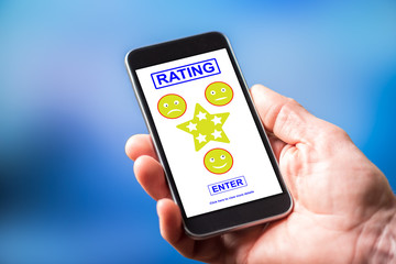 Rating concept on a smartphone
