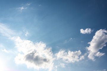 Blue sky with white clouds.