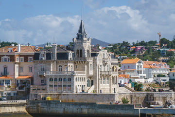 Fototapeta na wymiar The Palácio Seixas, historical building in Cascais, Portugal