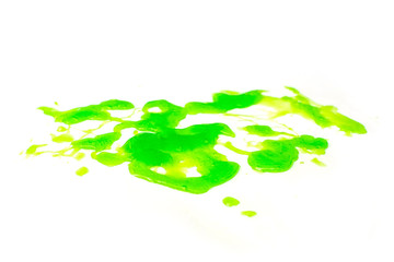 Modern toy for kids called slime. Transparent green mucus isolated on a white background.	