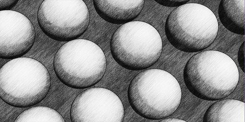 Sphere drawing backgrouund texture style. illustration.