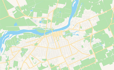 Fototapeta na wymiar Printable street map of Bundaberg, Australia