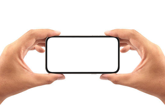 take a photo with smartphone isolated on white - Powered by Adobe