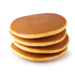 Homemade pancakes isolated on a white background.