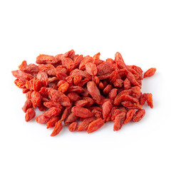 Wolfberry or Dried Goji berries isolated over white background.