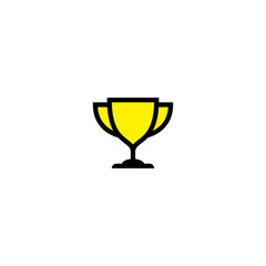 Trophy Vector Icon. Isolated Winner Cup, Prize Line Icon