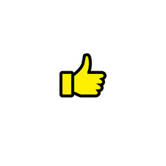 Obraz premium Like Button Vector Icon. Thumb Up Hand Isolated Line Icon