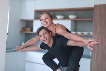 Fototapeta premium cheerful young couple spends their free time together.