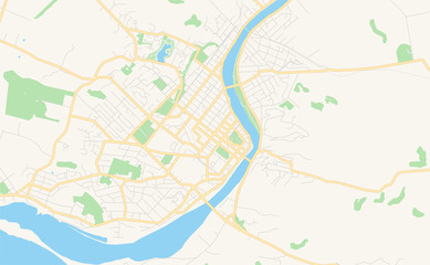 Printable street map of Whanganui, New Zealand